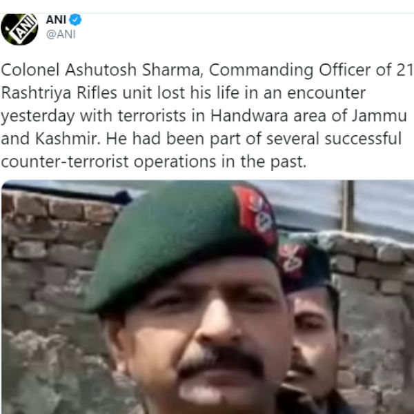 Colonel, Major among five security personnel died in encounter with terrorists in Kashmir 