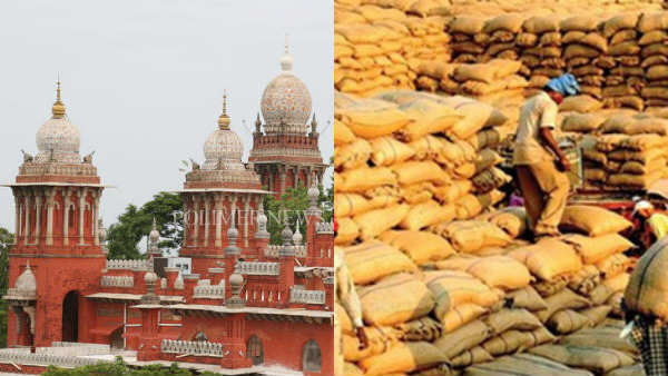 Chennai HC orders to give reply about paddy sacks wet on rain Chennai HC orders to give reply about paddy sacks wet on rain