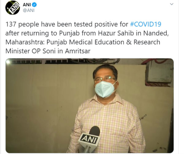 137 Punjab pilgrims test positive, says Minister OP Soni 
