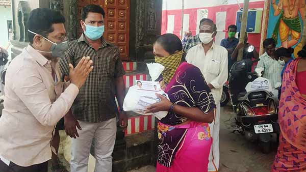 in corona relief work dr saravanan mla who pays for his own money 