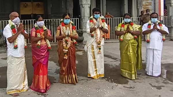 minister valarmathi son marraige was in simple way