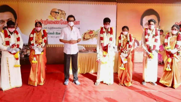 mk stalin, who organaized a free marriage for 3 couples