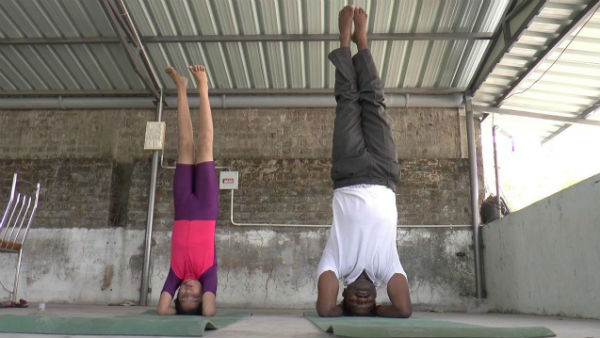 A school student in Puducherry has raised awareness of corona through yoga A school student in Puducherry has raised awareness of corona through yoga