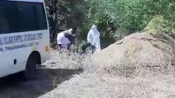  trichy srm hospital staffs throwing body, shocking video issue