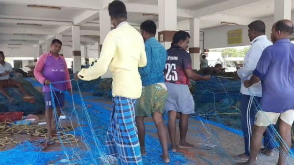 Fishermen in Puducherry did not go to sea for fishing 
