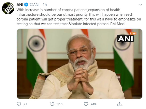 Expansion of health infrastructure should be our utmost priority to tackle corona, says Narendra Modi 
