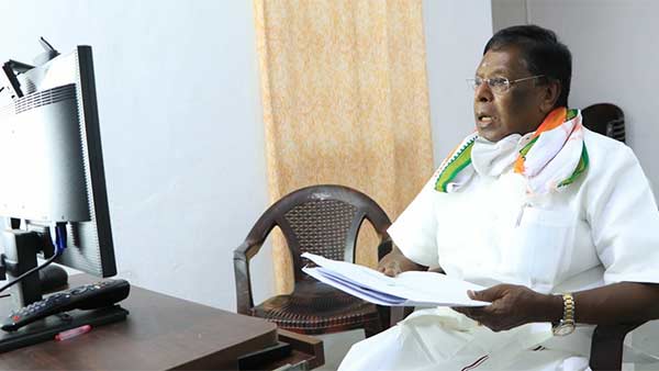 Puducherry CM V.Narayanasany press conference against governor Kiran bedi 