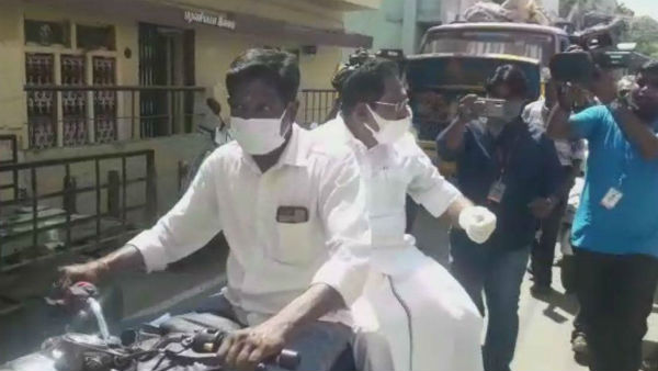in madurai, minister sellur raju who went on the bullet 