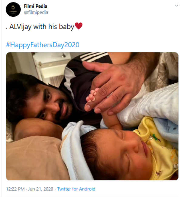 பிறந்த குழந்தையோடு ஏ.எல் விஜய் 