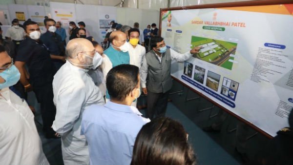 Amit Shah, Rajnath Singh visit 1,000-bed coronavirus hospital 