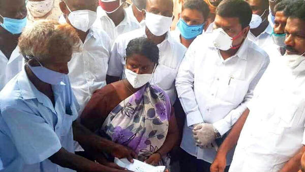 Aranthangi rape: MP Navaskani gives Rs 1 Lakh to the victims family Aranthangi rape: MP Navaskani gives Rs 1 Lakh to the victims family