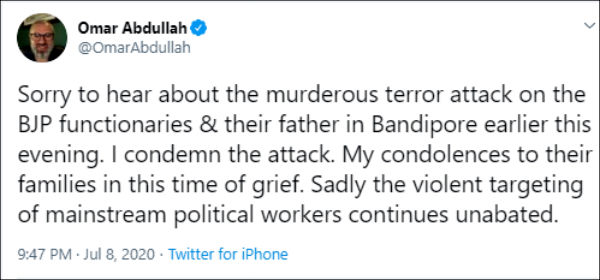 BJP Leader, His Father & Brother Shot Dead by Militants in J&Ks Bandipora 