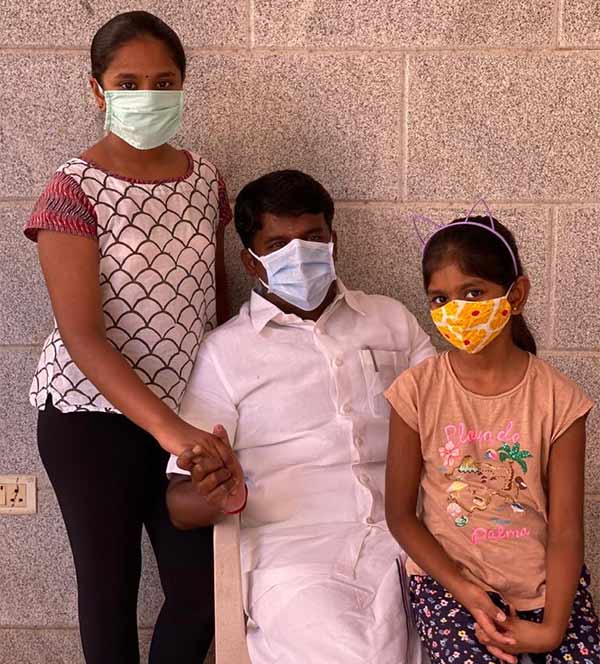 Dr C Vijayabaskar met his daughters after 40 days 