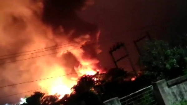 A massive fire engulfs chemical plant in Visakhapatnam 