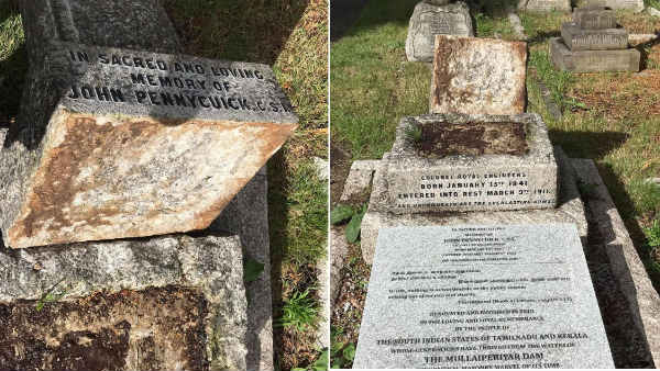 Gravestone of Pennycuick vandalised in London 