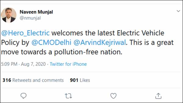 Industry leads hail Arvind Kejriwal’s ambitious Electric Vehicle Policy 