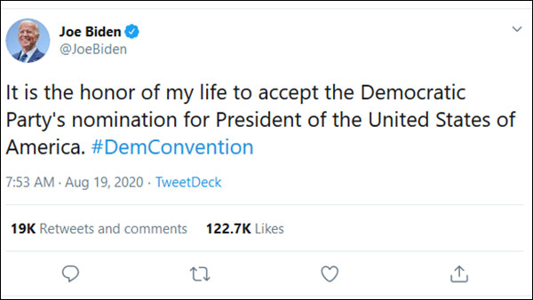 Democrats nominate Joe Biden as candidate for US Presidential Elections 2020 