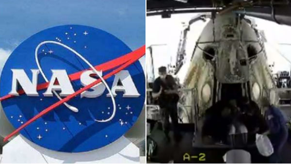 U.S. astronauts Bob Behnken and Doug Hurley splashed down in the capsule in the Gulf of Mexico U.S. astronauts Bob Behnken and Doug Hurley splashed down in the capsule in the Gulf of Mexico