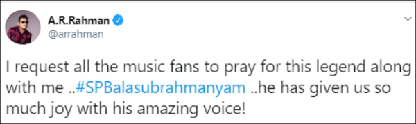 SP Balasubramaniams Condition Stable, Says Son SPB Saran SP Balasubramaniams Condition Stable, Says Son SPB Saran