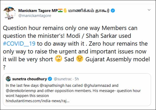 No Question Hour Parliament Session murder democracy opposition MP anger No Question Hour Parliament Session murder democracy opposition MP anger