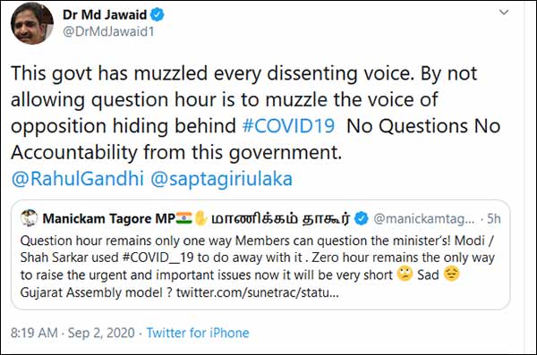 No Question Hour Parliament Session murder democracy opposition MP anger No Question Hour Parliament Session murder democracy opposition MP anger