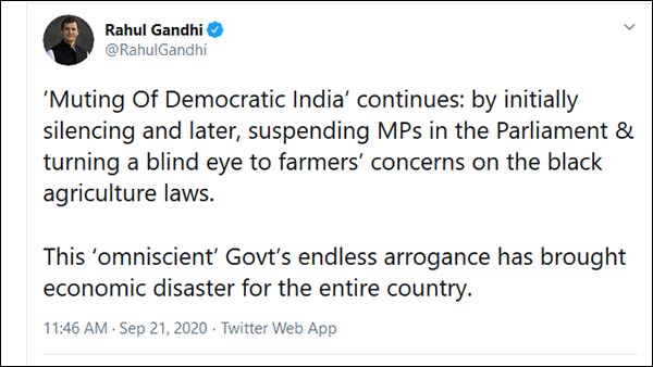 Rahul Gandhi says Muting Of Democratic India’ continues 