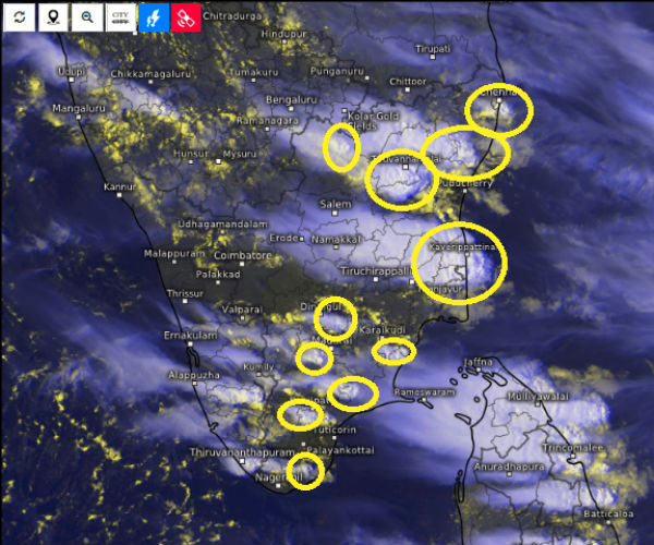 rain with thunder and lightning in Chennai 