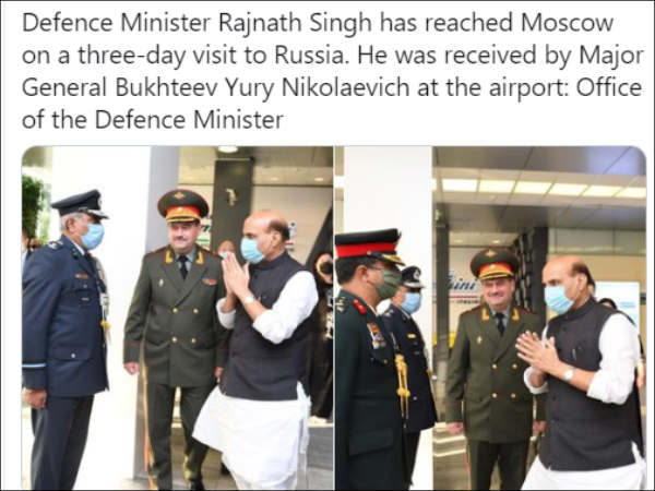 Union Defence Minister Rajnath Singh reaches Moscow for SCO meet 