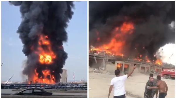 Lebanon: large fire erupts in Beirut port area 