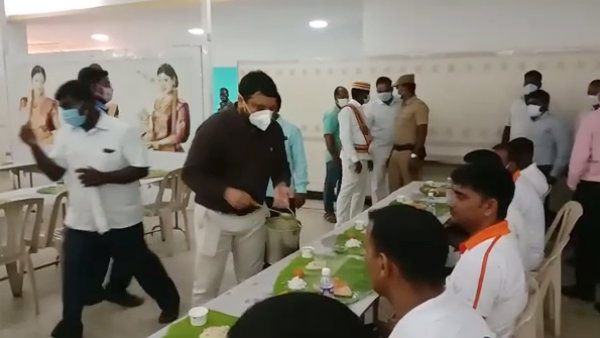 Disaster relief team camped in Cuddalore ... Collector giving a treat 