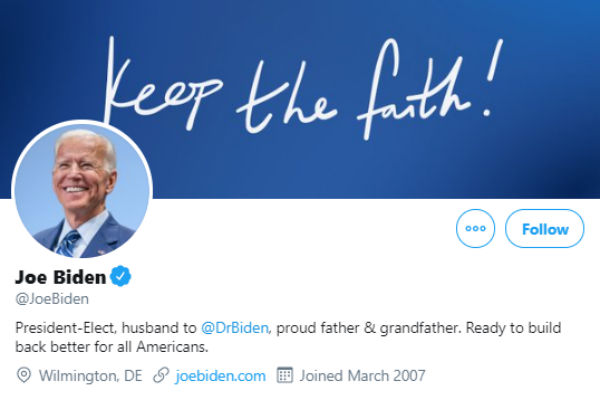  Joe Biden, Kamala Harris change Twitter profiles 