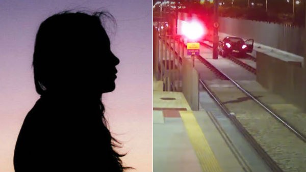25 year old woman drunk and drives car on railway tracks, video viral 25 year old woman drunk and drives car on railway tracks, video viral