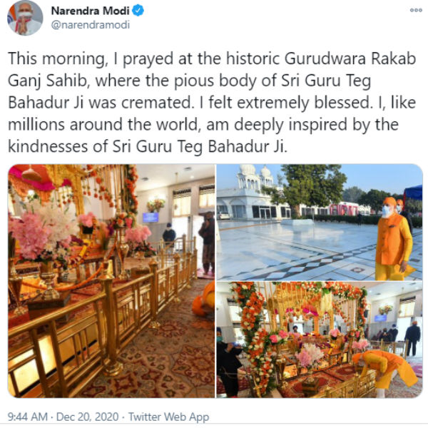  Modi surprise visit to Delhi gurudwara