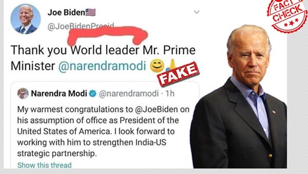 Did US president joe biden called pm modi as world leader?