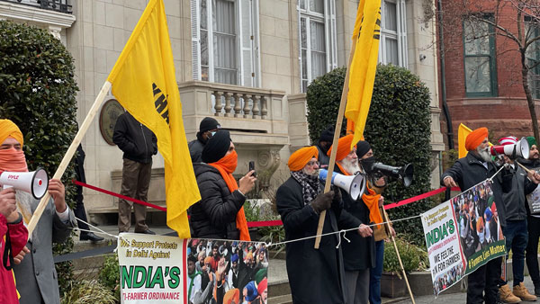 Khalistan Supporters Protest In US In Support Of farmers 