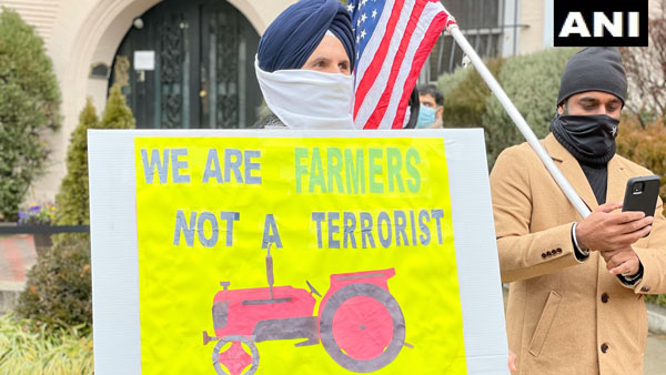 Khalistan Supporters Protest In US In Support Of farmers 