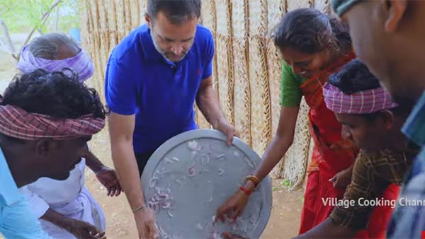 rahul gandhi village cooking mushroom briyani tn election 2021