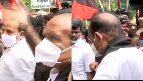 TN Political parties hold protest near Srilankan Embassy in Chennai TN Political parties hold protest near Srilankan Embassy in Chennai