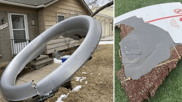 United Airlines engine bursts into flames Watch video