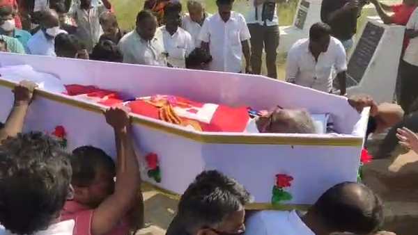 Mortal remains of D. Pandian, laid to rest near Usilampatti Mortal remains of D. Pandian, laid to rest near Usilampatti