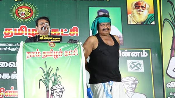 நாம் தமிழர் வேட்பாளர் மன்சூரலிகான் 