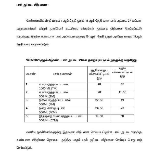 ஆவின் பால் விலை ஆவின் பால் விலை
