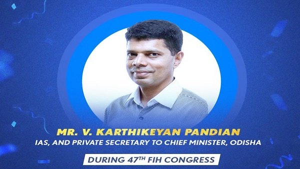 FIH honour will motivate me to contribute more to Indian sports: V. Kartikeyan Pandian IAS FIH honour will motivate me to contribute more to Indian sports: V. Kartikeyan Pandian IAS