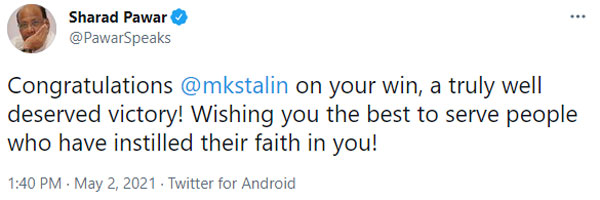 Delhi CM Arvind Kejriwal congratulates MK Stalin 