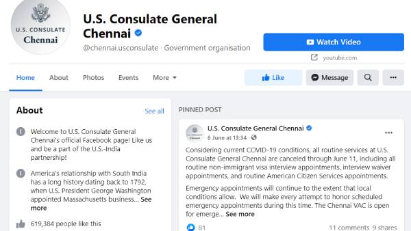 Delhi US Embassy to host a Facebook Live session on visa processing policies 