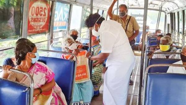 பேருந்தில் பயணம் செய்த எம்.எல்.ஏ. 