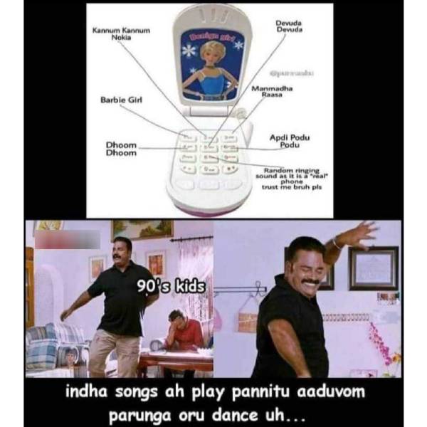 Viral memes collection on cell phone