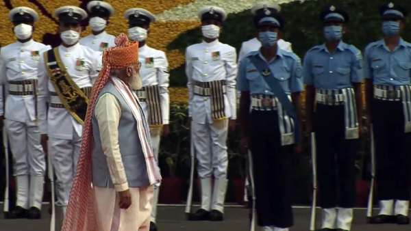Tricolor Falg was hoisted by PM Narendra Modi ahead of 75 th Indepence day Tricolor Falg was hoisted by PM Narendra Modi ahead of 75 th Indepence day