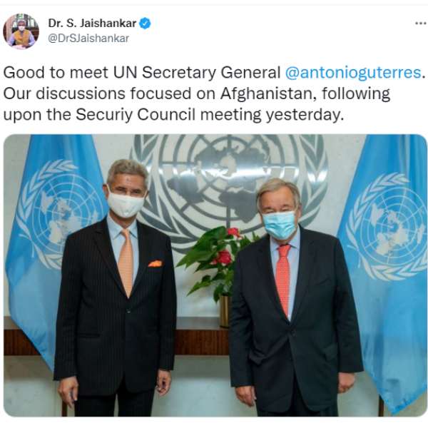  External Affairs Minister Jaishankar discusses Afghan situation with UN chief Guterres