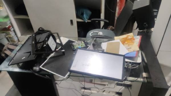 satyam tv office attacked by unknown person cctv footage released